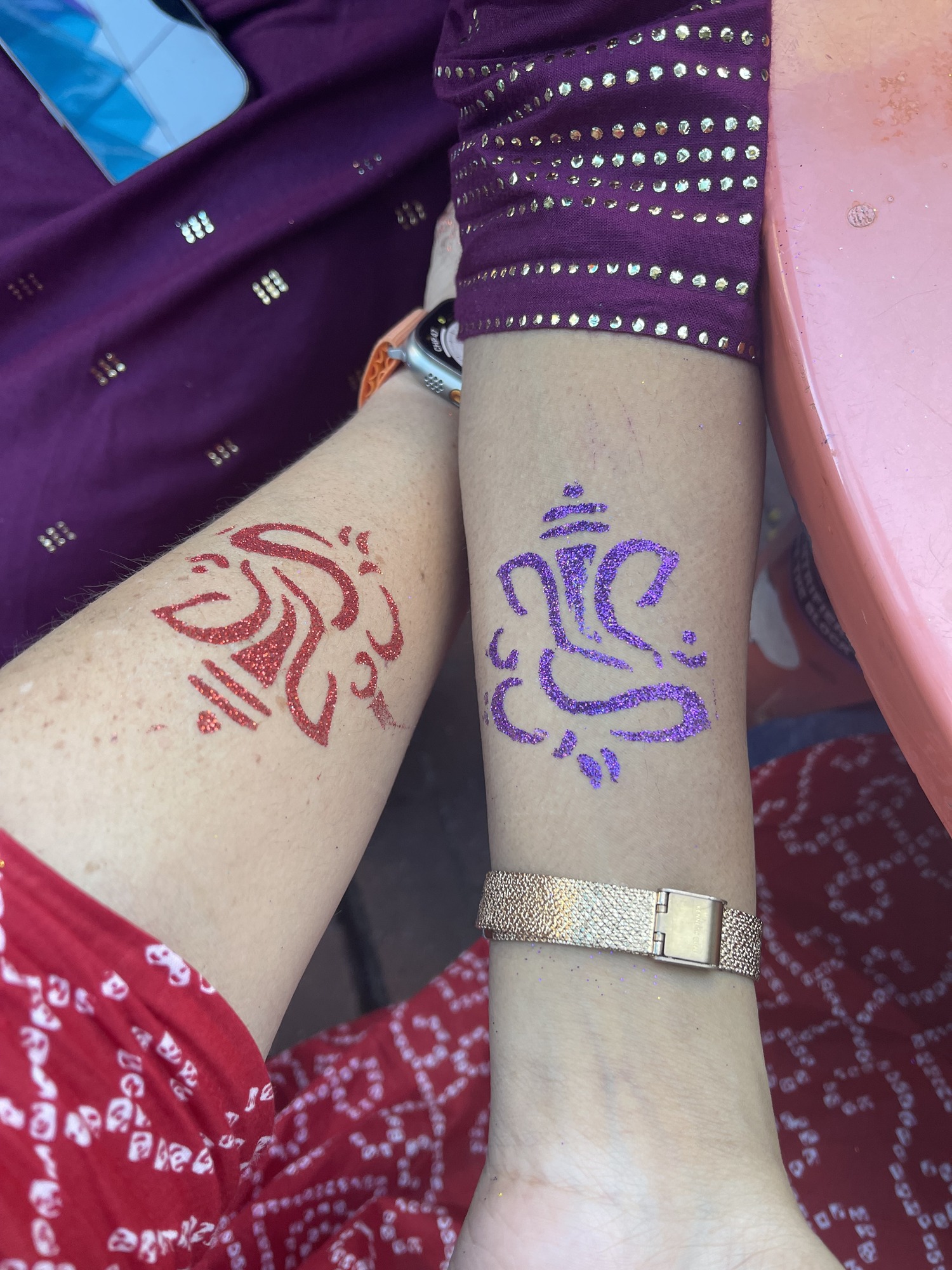Ganesha glitter tattoo