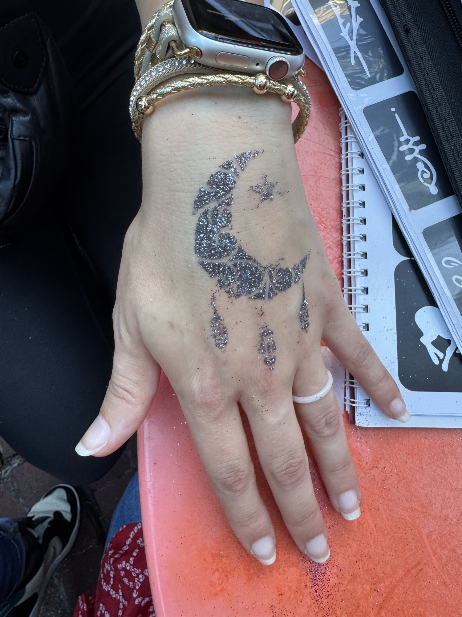 Rainbow Vines glitter tattoo